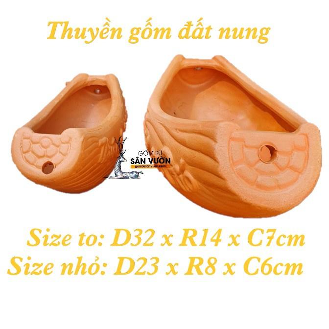 Chậu trồng cây gốm đất nung hình CHIẾC THUYỀN