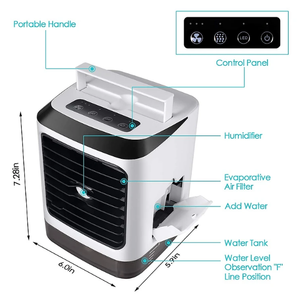 Quạt Lạnh Hơi Nước Di Động CLEAN AIR Q