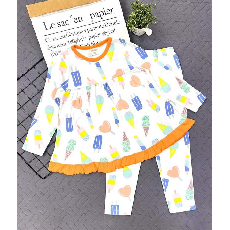 Bộ dài tay babydoll thun borip size đại cho bé gái 24 đến 40kg - Bộ dài tay bé gái -