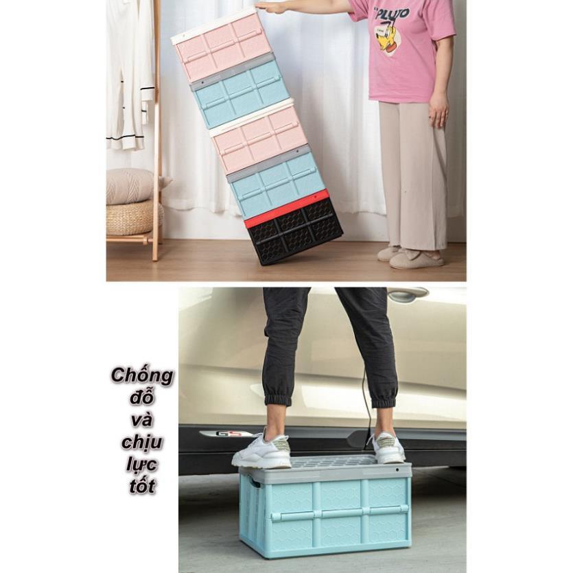 Thùng đựng chống nước 55L có bánh xe kéo xếp gọn Pull&Fold + Tặng kèm túi chống thấm