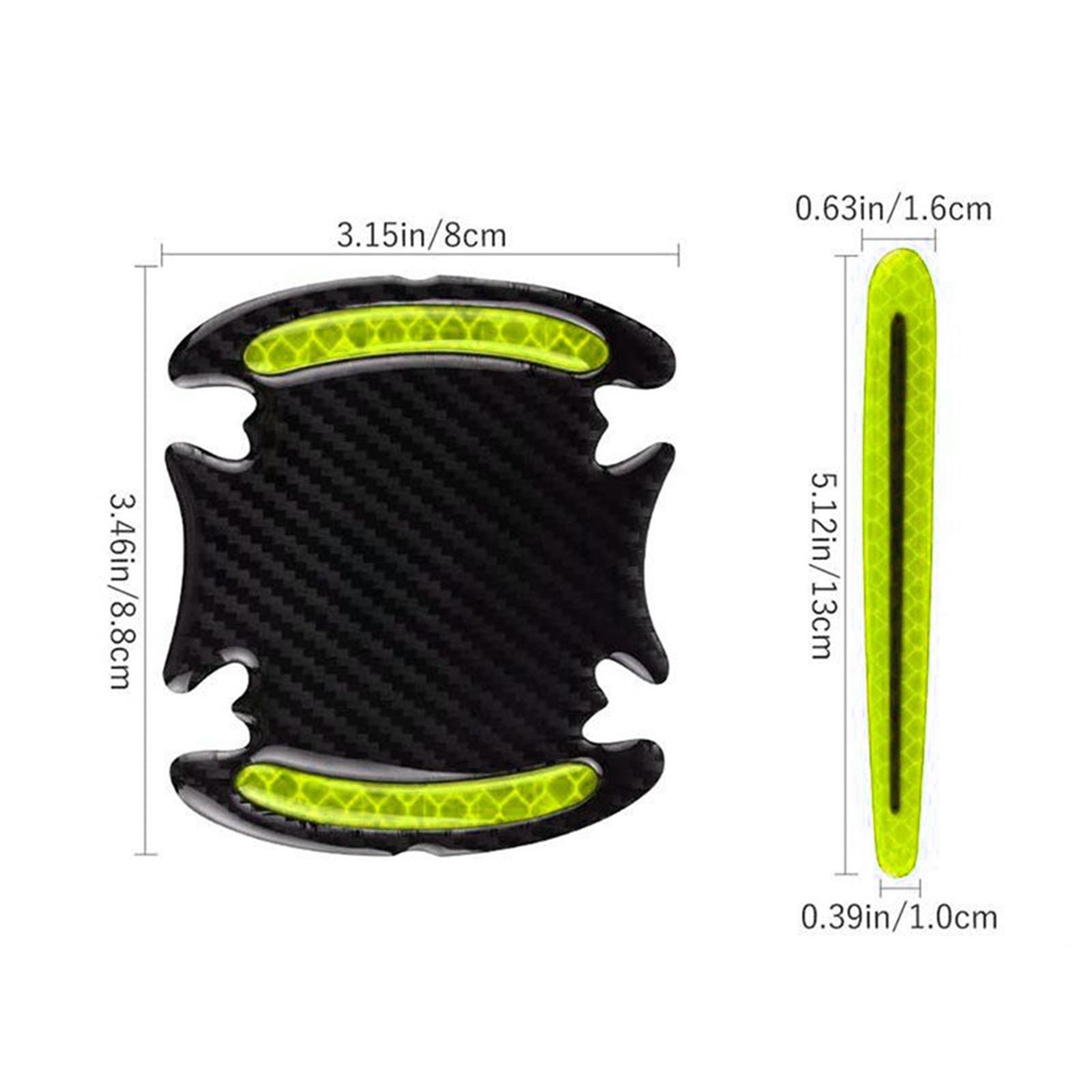 8 Pieces Universal Car Door Handle Scratch Protector Reflector Stickers