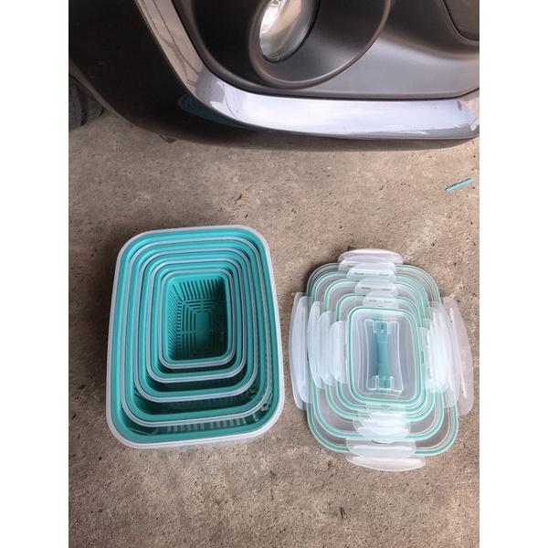 Set 5 hộp nhựa đựng thực phẩm tủ lạnh bảo quản rau củ và thức ăn CAO CẤP có nắp đậy