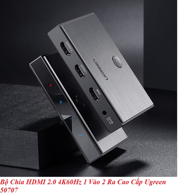 Bộ chia HDMI 2.0 ra 2 cổng hỗ trợ 4kx2k/60Hz chính hãng Ugreen 50707 Hàng chính hãng