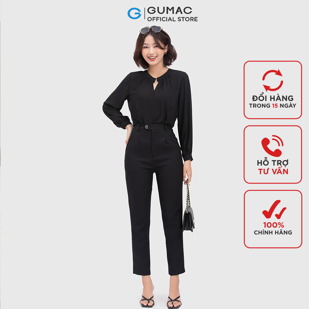 Quần tây nữ GUMAC QC04047 form cơ bản tạo kiểu xếp ly