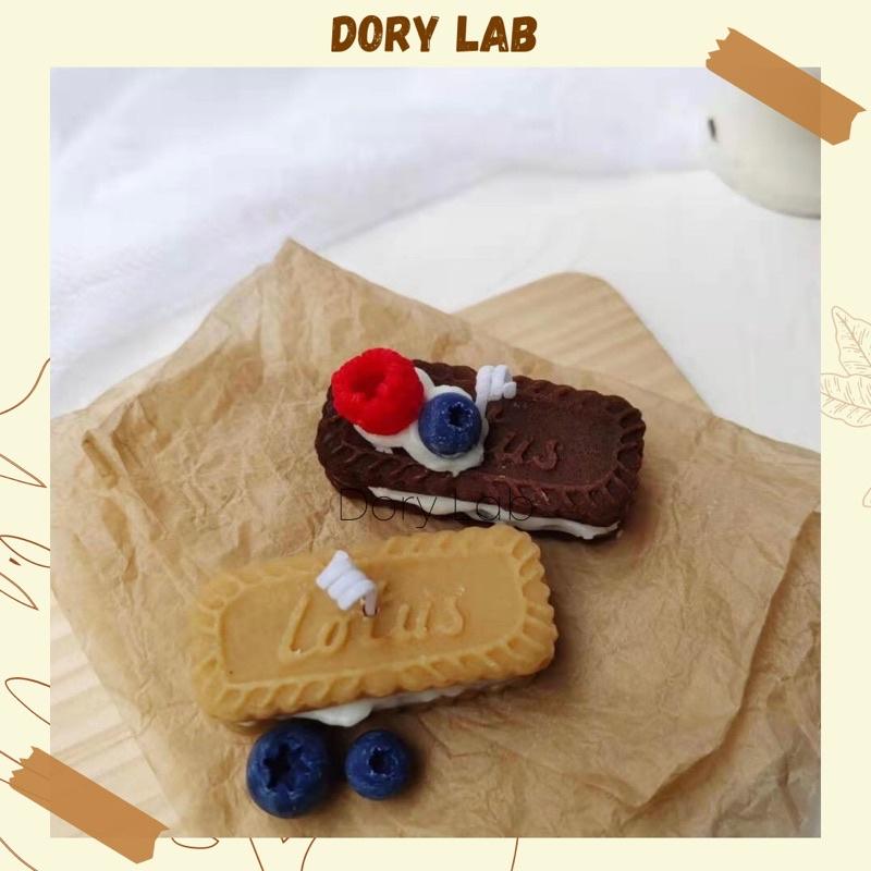 Nến Thơm Bánh Quy Kẹp Kem Mix Trái Cây Hàn Quốc, Phụ Kiện Decor - Dory Lab