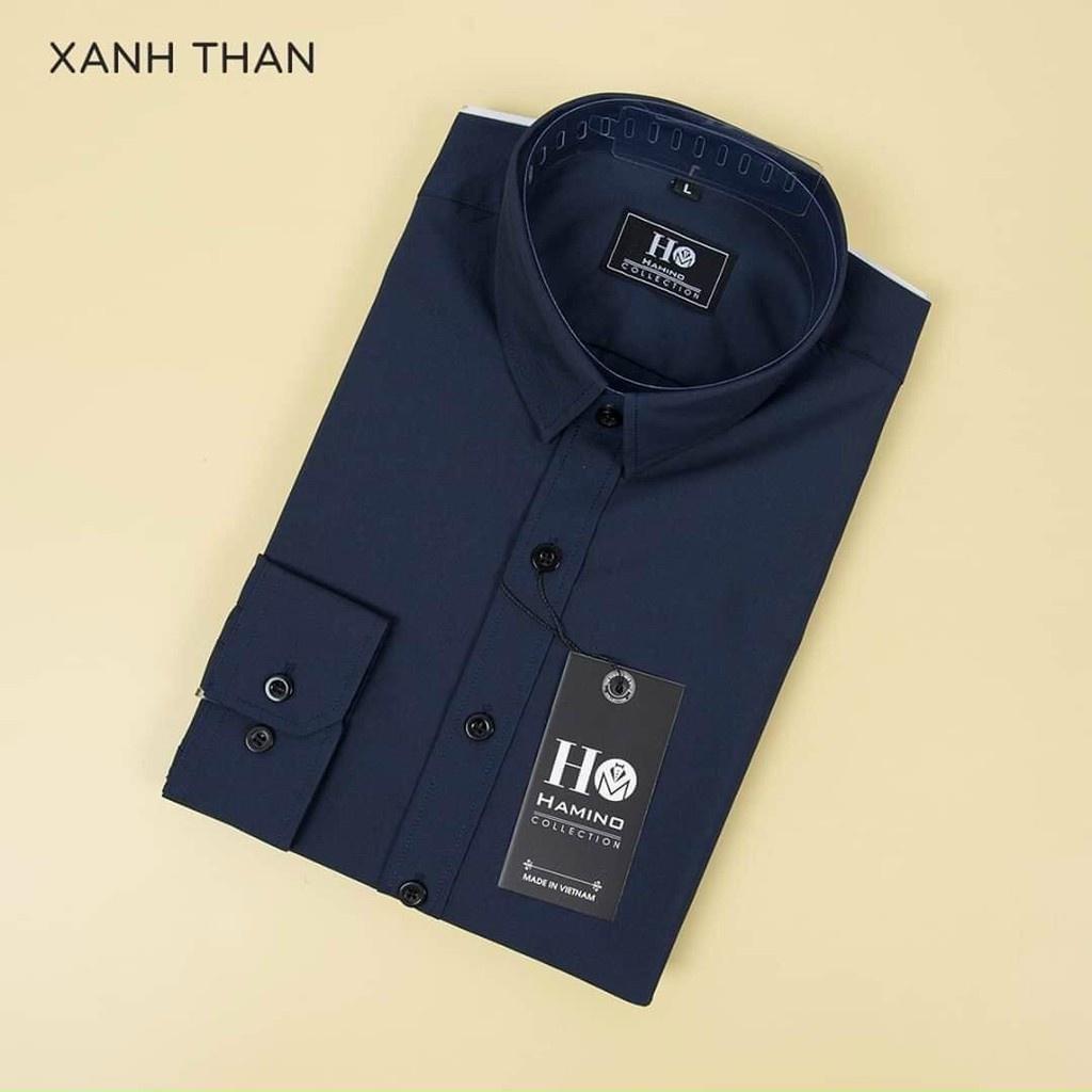 Áo sơ mi nam LUZADO áo sơ mi công sở đẹp trơn dài tay, gấp hộp chất lụa nến mịn cao cấp kiểu dáng hàn quốc