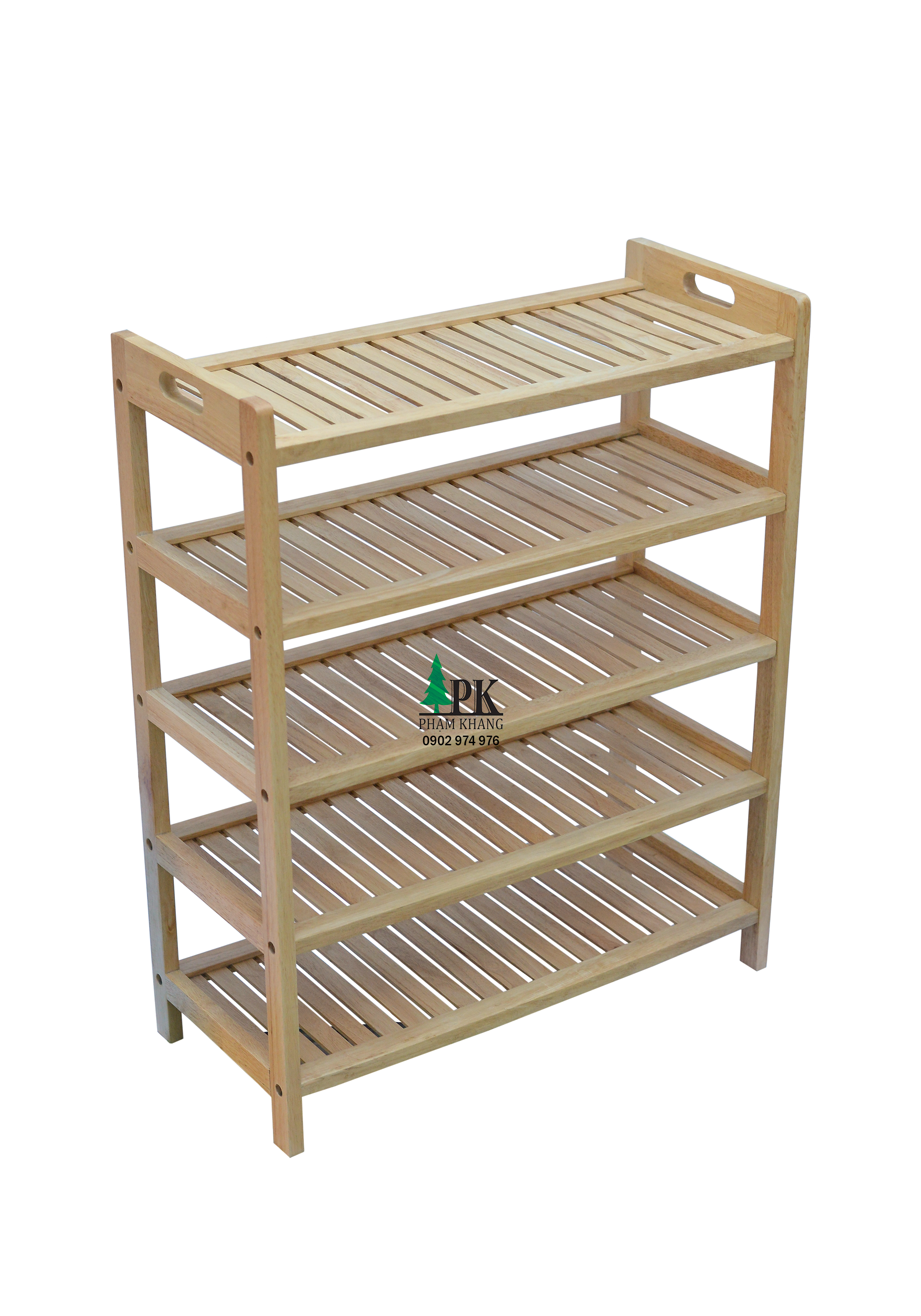 Kệ giày dép 3 tầng/ 4 tầng/ 5 tầng/ 6 tầng Start Decor - Gỗ cao su tự nhiên - Màu Gỗ Tự Nhiên/ Vàng Cherry - Kích thước rộng 64 cm