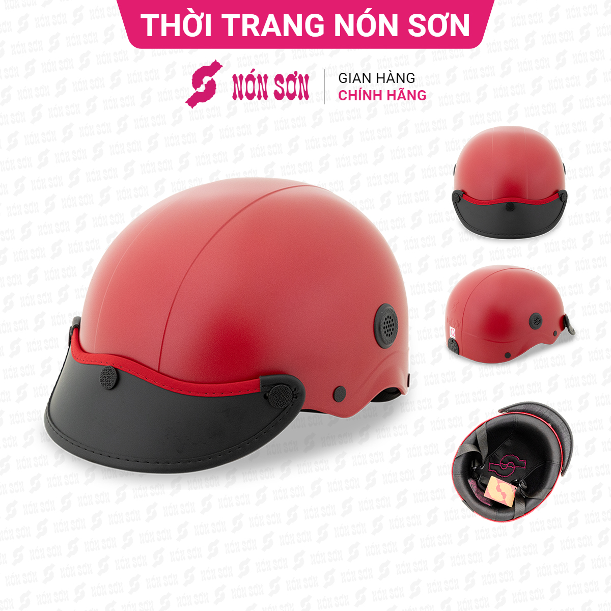 Mũ bảo hiểm nửa đầu lỗ thông gió chính hãng NÓN SƠN TG-ĐO356