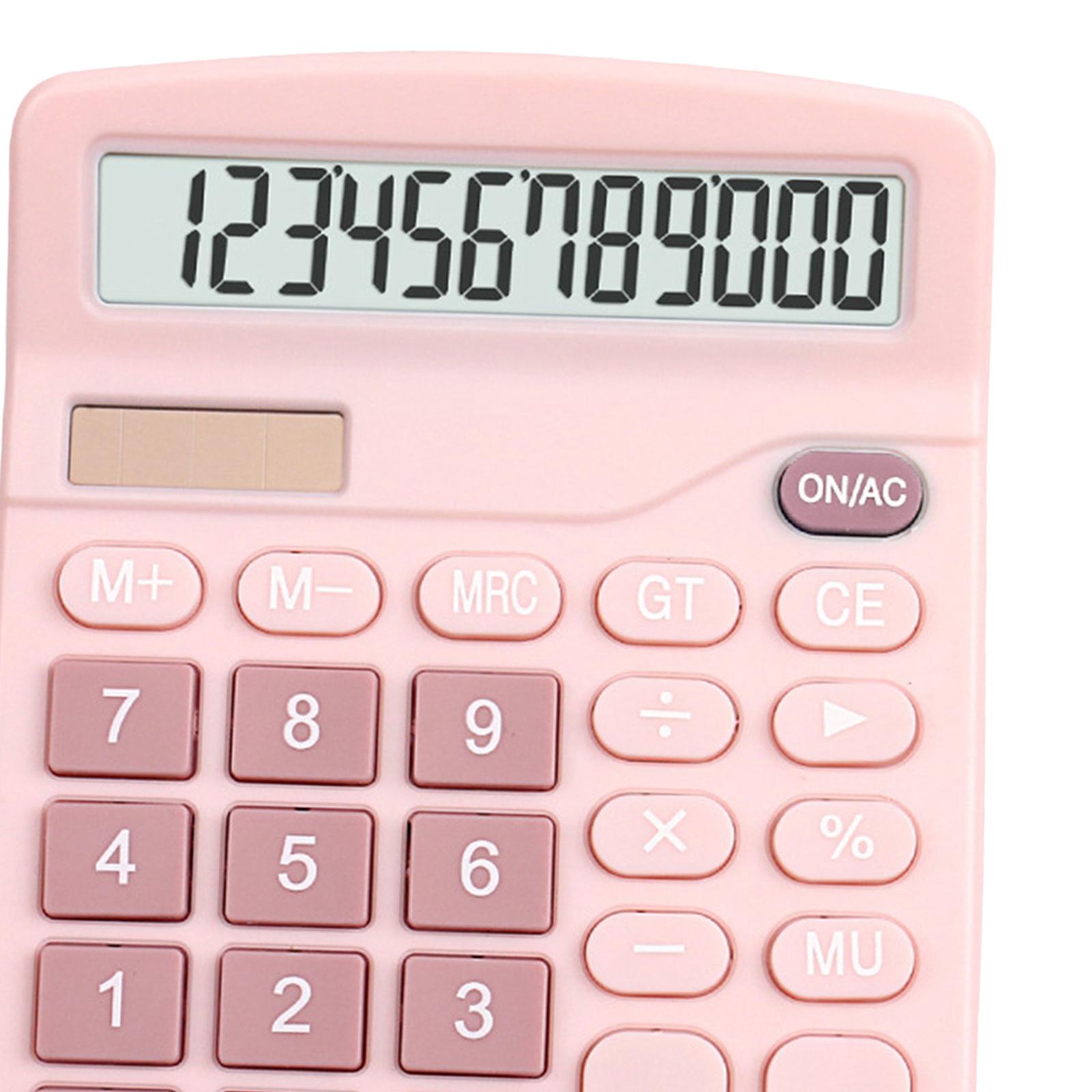 2xOffice Handheld Desktop Calculator Dual Solar Power Business Accounts Pink