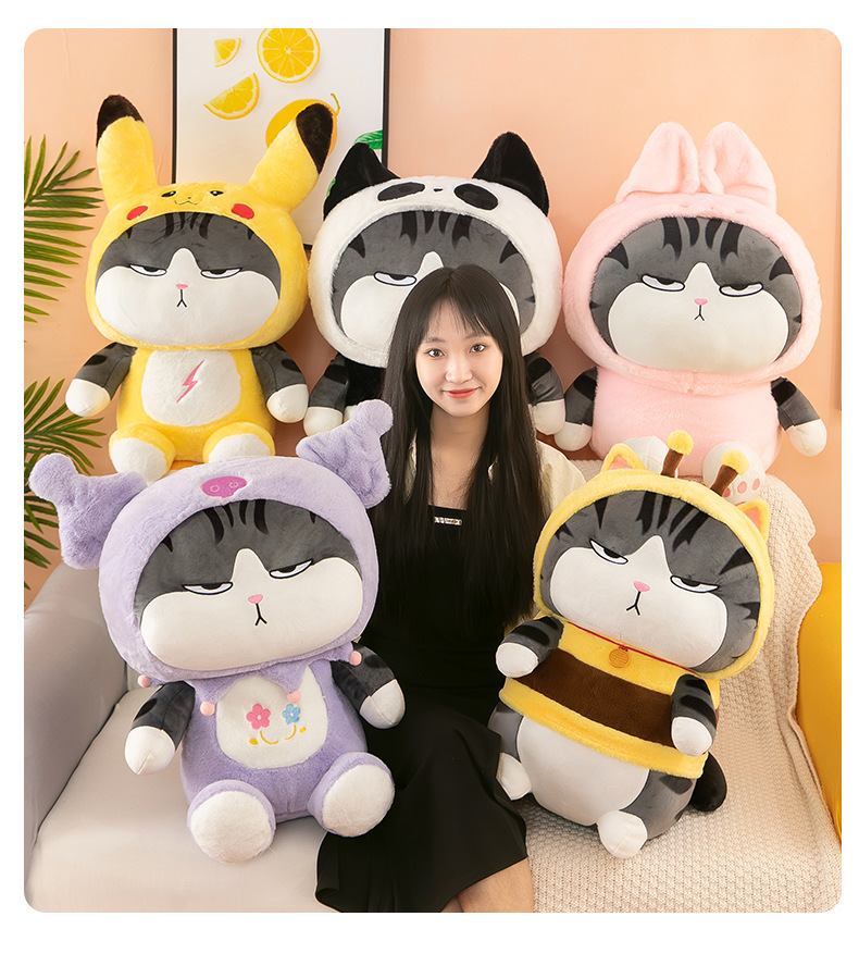 Gấu Bông Mèo Hoàng Thượng Lốt Thỏ, Mèo Hoàng Thượng Cosplay Ếch Xanh, gấu trúc, Pikachu, Kuromi Chất Liệu Lông Mịn Cao Cấp