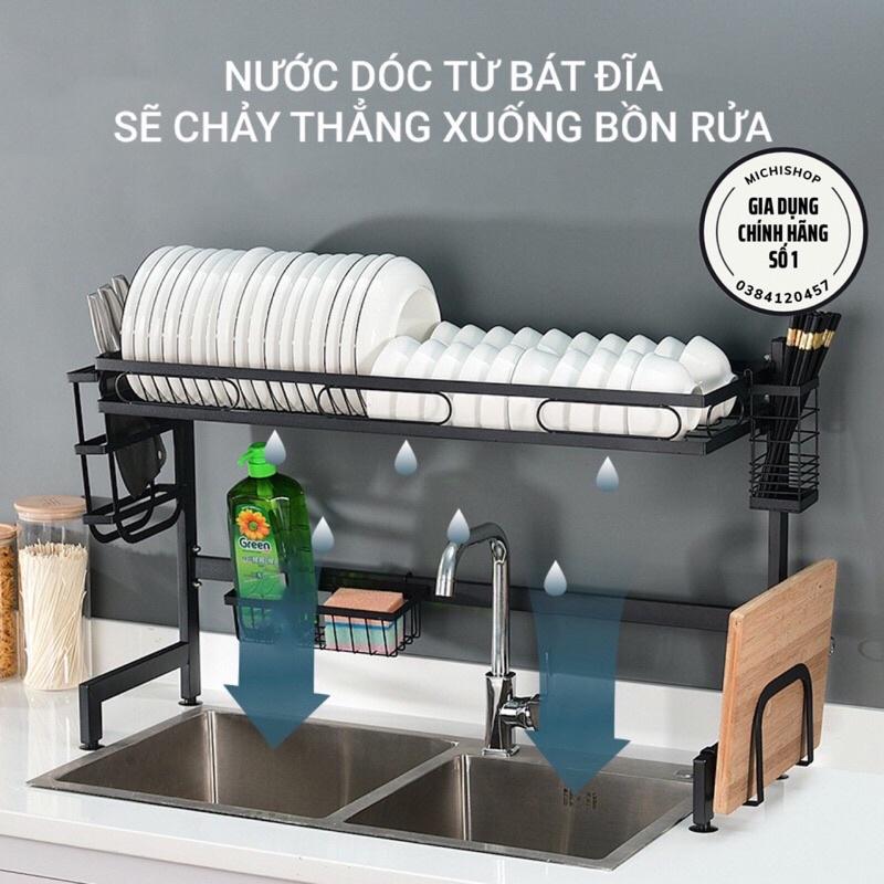 Kệ Để Chén Bát Trên Bồn Rửa Bát Sơn Đen Tĩnh Điện Chống Han Gỉ Bền Bỉ Chắc Chắn, Giá Để Bát Đĩa Đa Năng