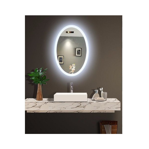 Gương Led nhà tắm - Elip không viền