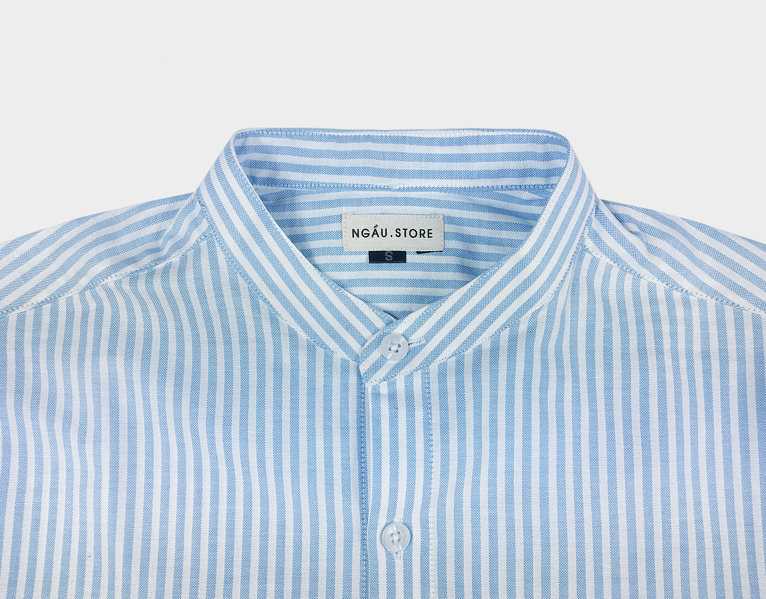 Áo sơ mi cổ trụ, cổ tàu kẻ sọc chất cotton mịn mát Stripped Collar Shirts