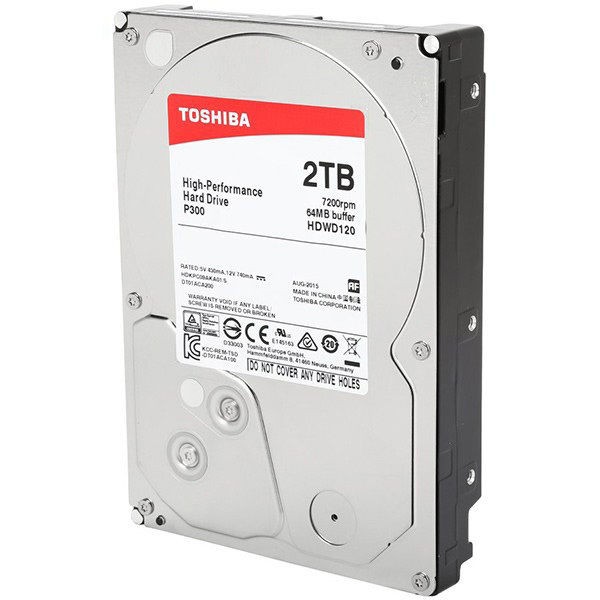 Ổ Cứng HDD Toshiba 2TB P300 series (64MB) 7200rpm  SATA3 HDWD120UZSVA - Hàng Chính Hãng