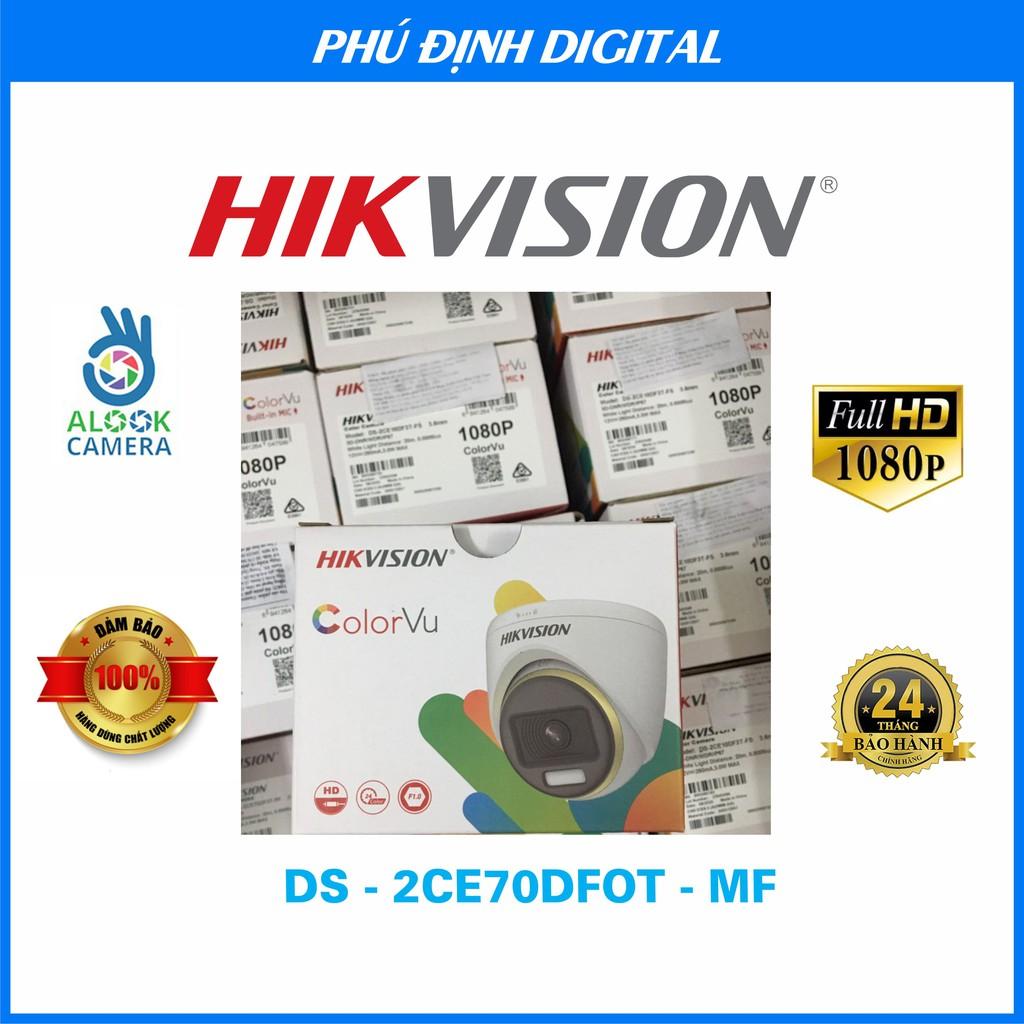 ( CHÍNH HÃNG) Camera HDTVI dome Hikvision FULL COLOR 2mp mã DS-2CE70DF0T-MF - Hàng Chính Hãng