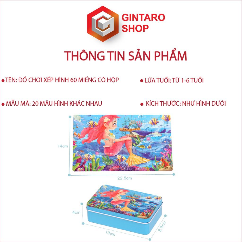 Đồ chơi xếp hình chất lượng cao puzzle , Bộ xếp hình bằng gỗ 60 miếng đa dạng hình ảnh GINTARO SHOP