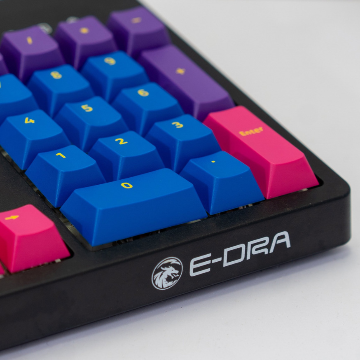 Bộ Keycaps E-Dra Iris PBT Doubleshot 1.5mm - Cherry Profile - 166 nút tương thích mọi Layout (Xanh-Tím) EKC7103 - Hàng Chính Hãng