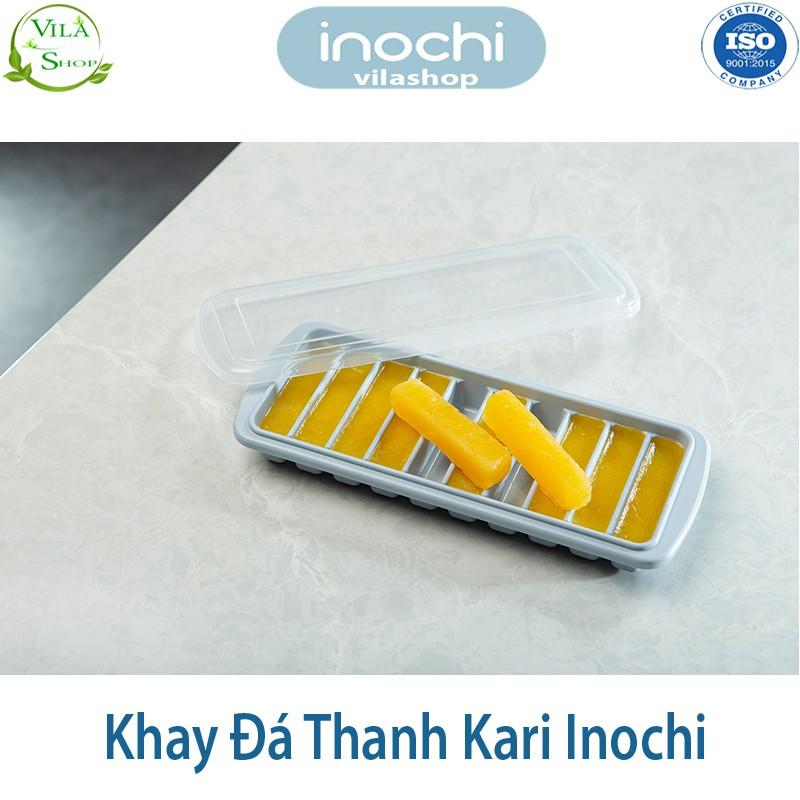 Khay Làm Đá, Khay Đá Kari 10 Viên, Nhựa Dẻo Cao Cấp Inochi Kháng Khuẩn - Khử Mùi