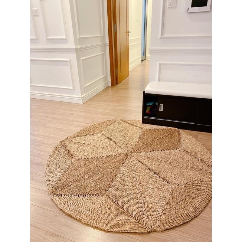 -Thảm Cói/ Thảm lục bình Vintage size lớn dùng để trang trí nhà cửa, quán cafe, homestay siêu đẹp