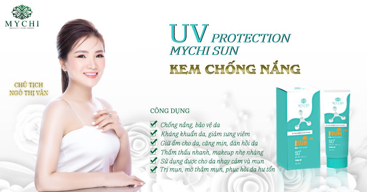 Kem chống nắng Mychi Sun dưỡng trắng da nâng tông dùng cho mọi loại da