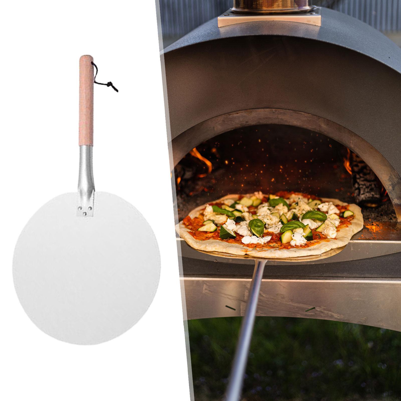 Durable Pizza Spade, Convenient, with Wooden Handle, Homemade Pizza Bread Metal Pizza Paddle Pizza Peel for Kitchen Bread Pasta Pastry Baking