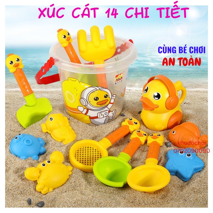 Đồ chơi xúc cát cho bé đi biển 18 món chi tiết mẫu mới hàng đẹp bằng nhựa an toàn, quà tặng sinh nhật cho bé