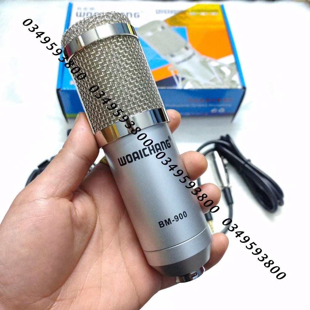 Mic thu âm waichang bm900 bạc, chuyên dụng cho các dòng sound card K10, K300, H9, V8 có bảo hành 6 tháng