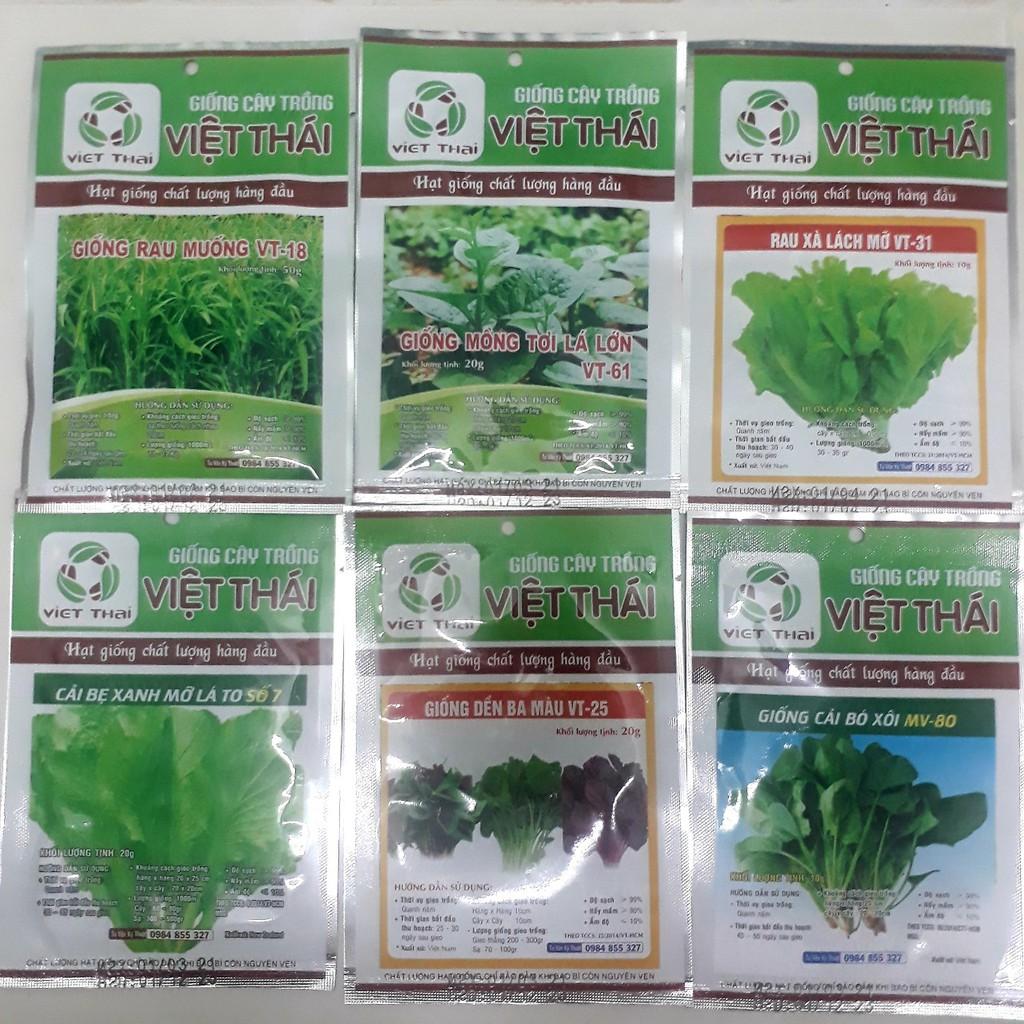Combo hạt giống_6 loại hạt giống rau dễ trồng cho người mới bắt đầu tập tành trồng rau