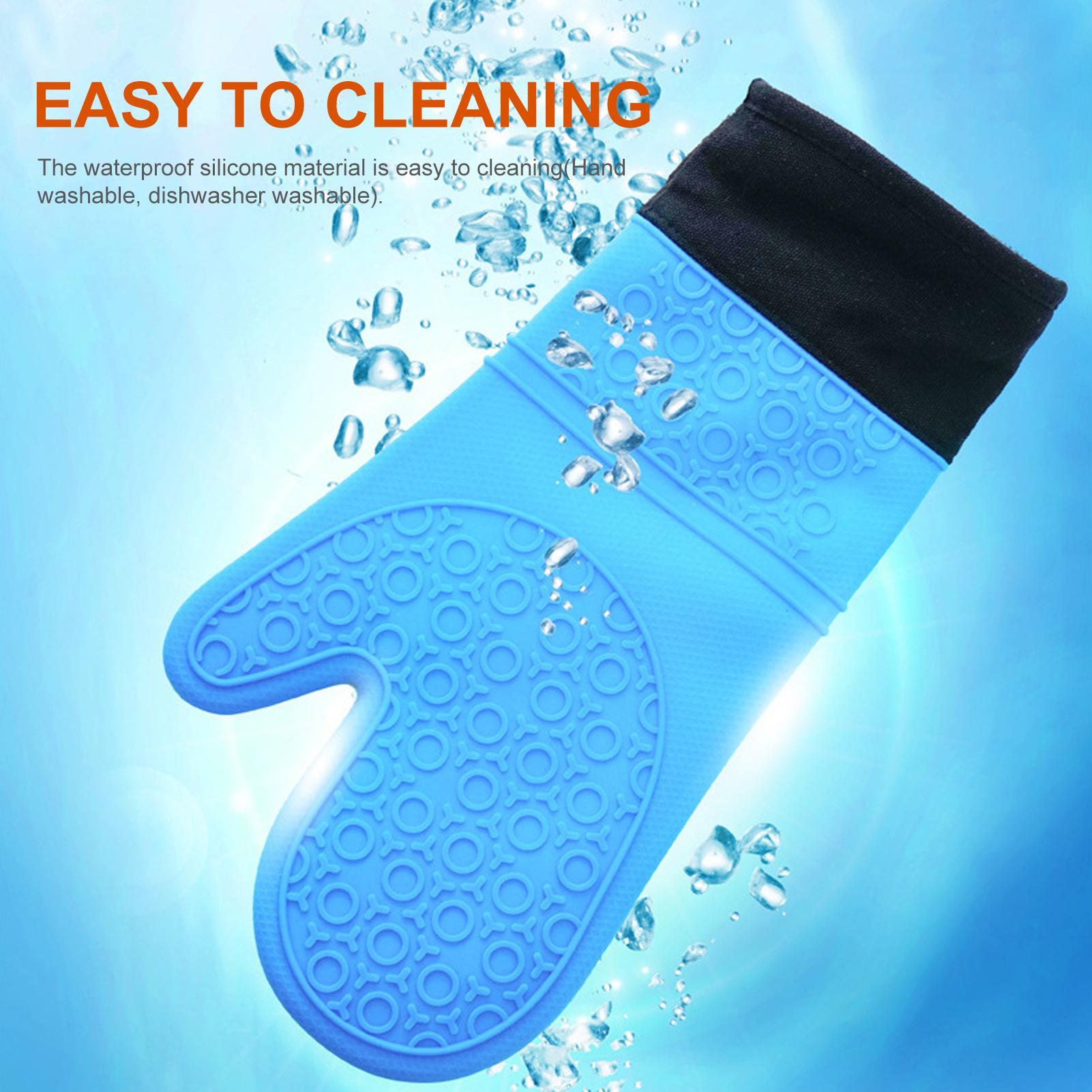 Găng tay cách nhiệt, chống trượt có lớp lông bên trong mang khi tiếp xúc với lò vi sóng, lò nướng