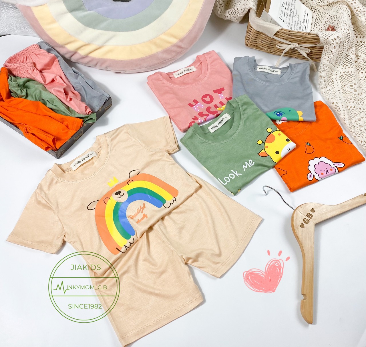 Đồ bộ cộc tay cho bé sơ sinh hình con vật ngộ nghĩnh size 5-16kg chất thun lạnh mềm mát