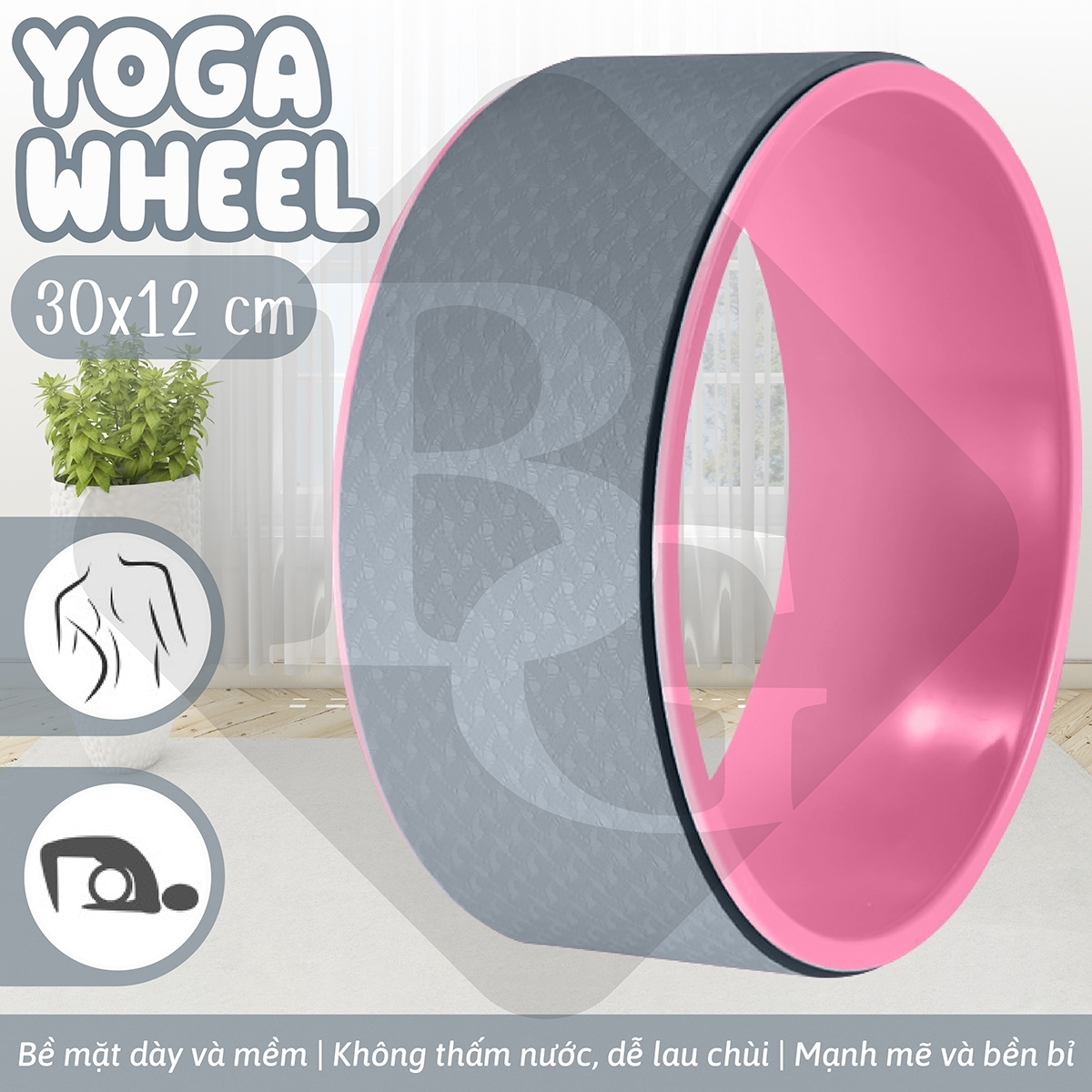BG Vòng tập YOGA 6003 - Yoga Wheel Bản 13CM Và 12CM Khung Nhựa ABS Bọc TPE Cao Cấp Pilates Tập Lưng Cao Cấp (hàng nhập khẩu)