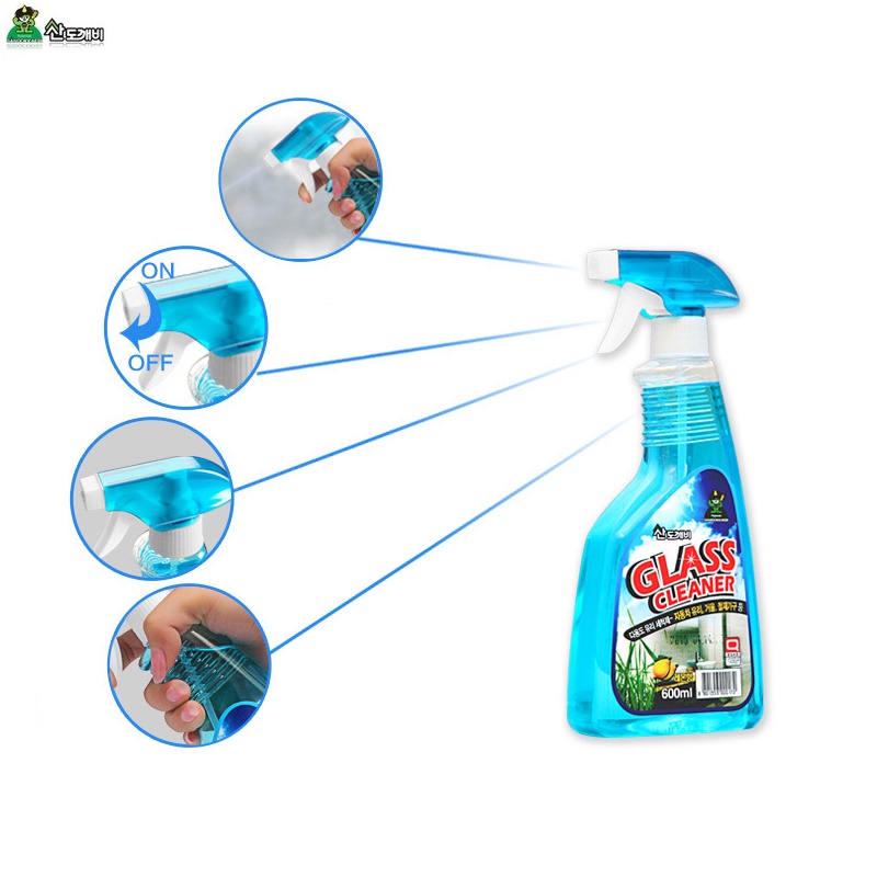 Combo cây lau kính Nhật Bản & Chai xịt vệ sinh kính Hàn Quốc 600ml