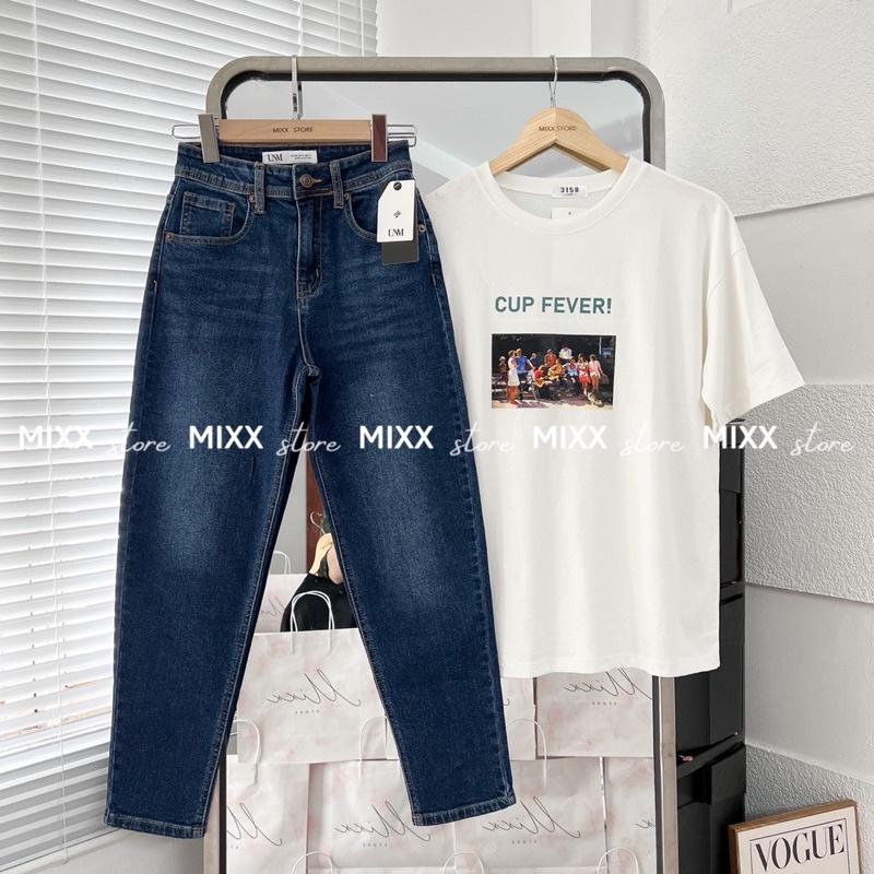 Quần Jean Nữ Baggy Lưng Cao UNM chất dày dặn thương hiệu phom 9 tấc siêu cưng