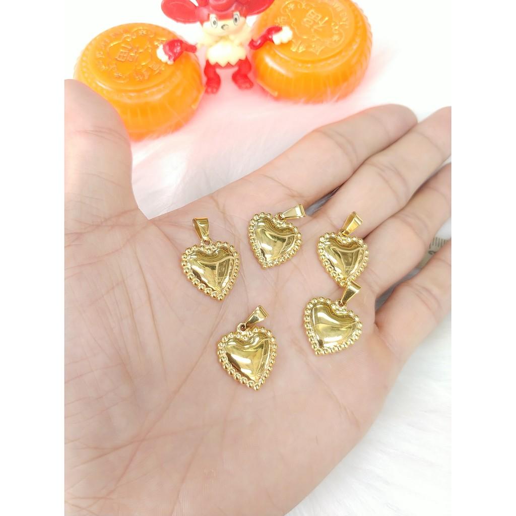 Mặt dây chuyền trái tim Cao Cấp- Dùng tắm rửa thoải mái không phai