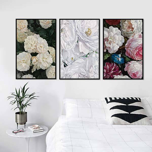 Bộ 3 Tranh Treo Tường Hoa Mẫu Đơn - W257
