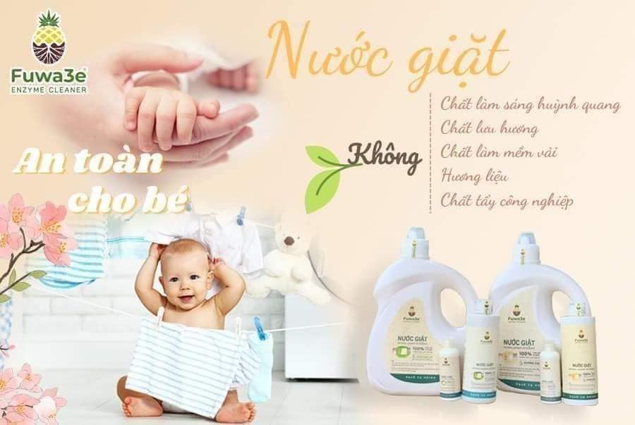 Nước Giặt Cho Vải Cao Cấp Lụa Satin Len - Fuwa3e - Chiết Xuất Thực Vật An Toàn Cho Da- Hương Bạc Hà Chai