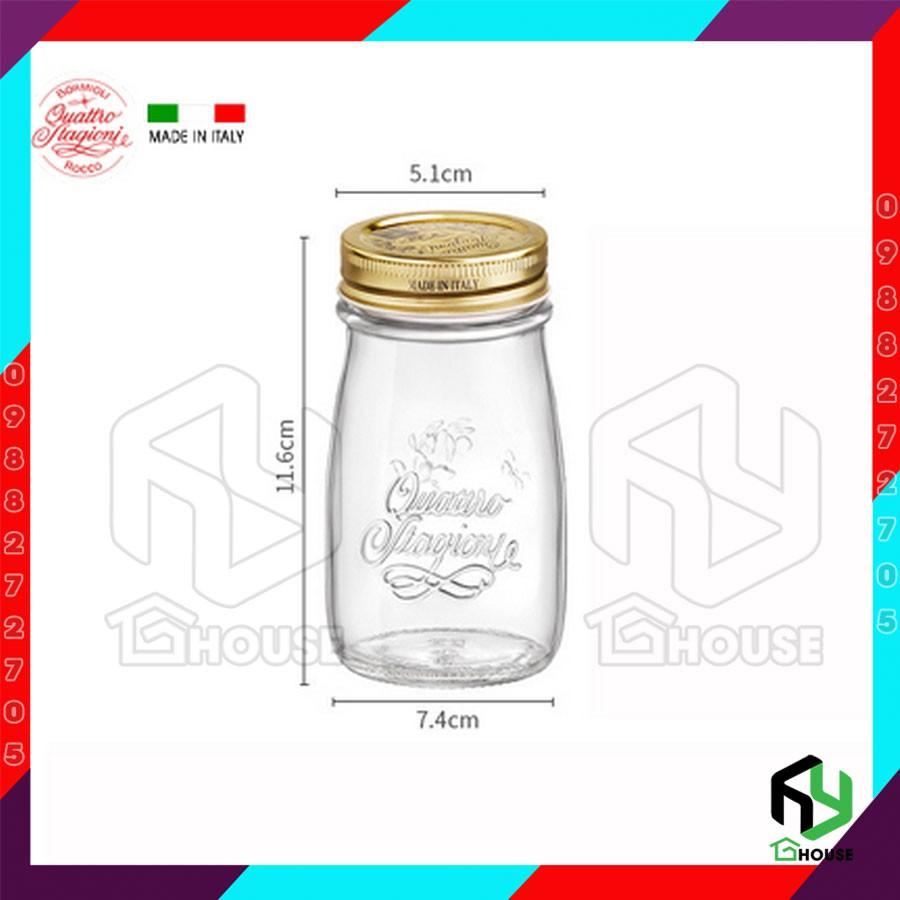 Chai đựng đựng nước ép, sữa hạt Quattro - Bormioli Rocco -Hàng Chính Hãng