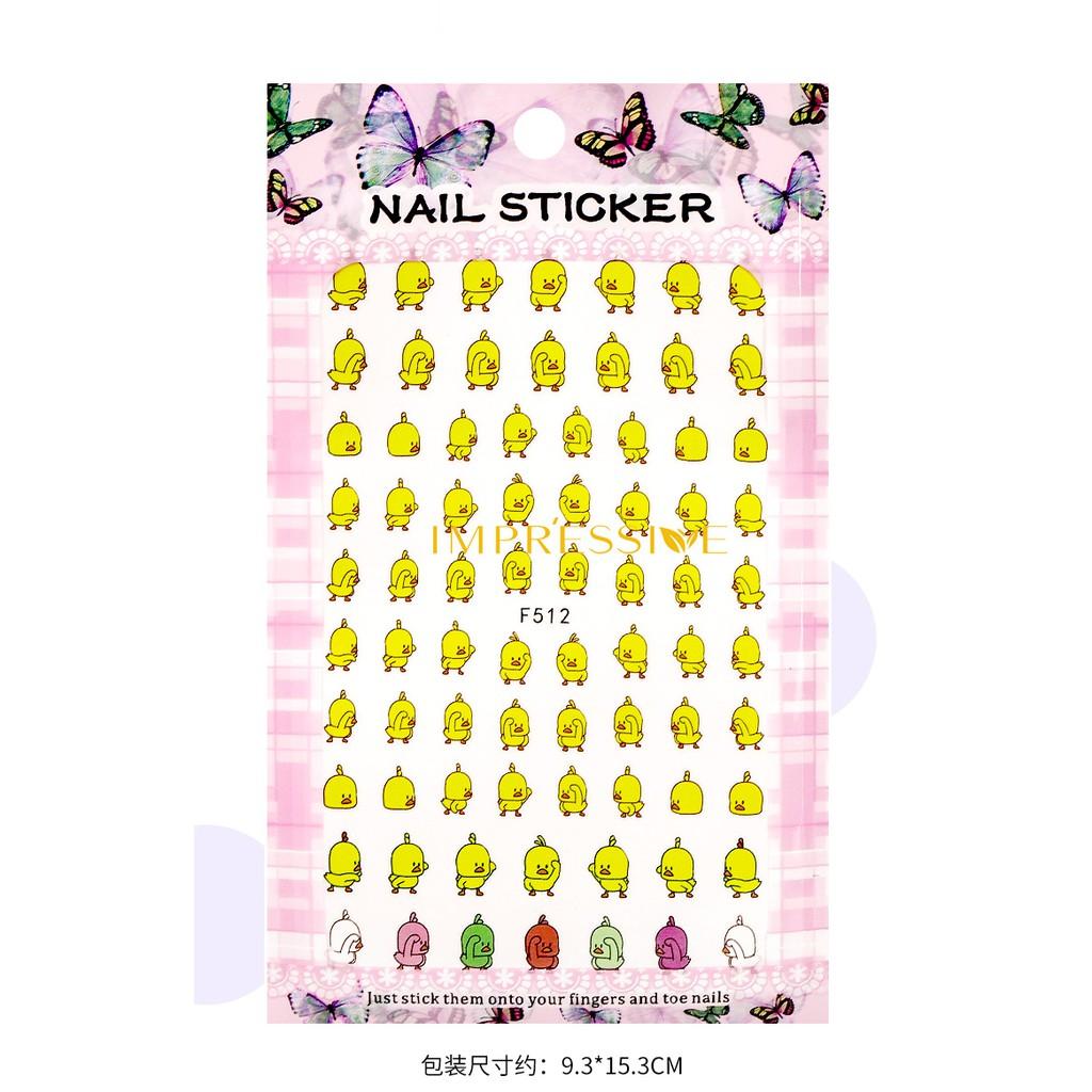 Sticker nails - hình dán móng 3D gà vàng