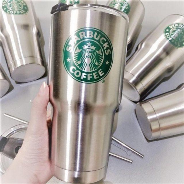 Ly Giữ Nhiệt Thái Lan 900ml MÀU BẠC - Tặng Kèm Ống Hút Inox