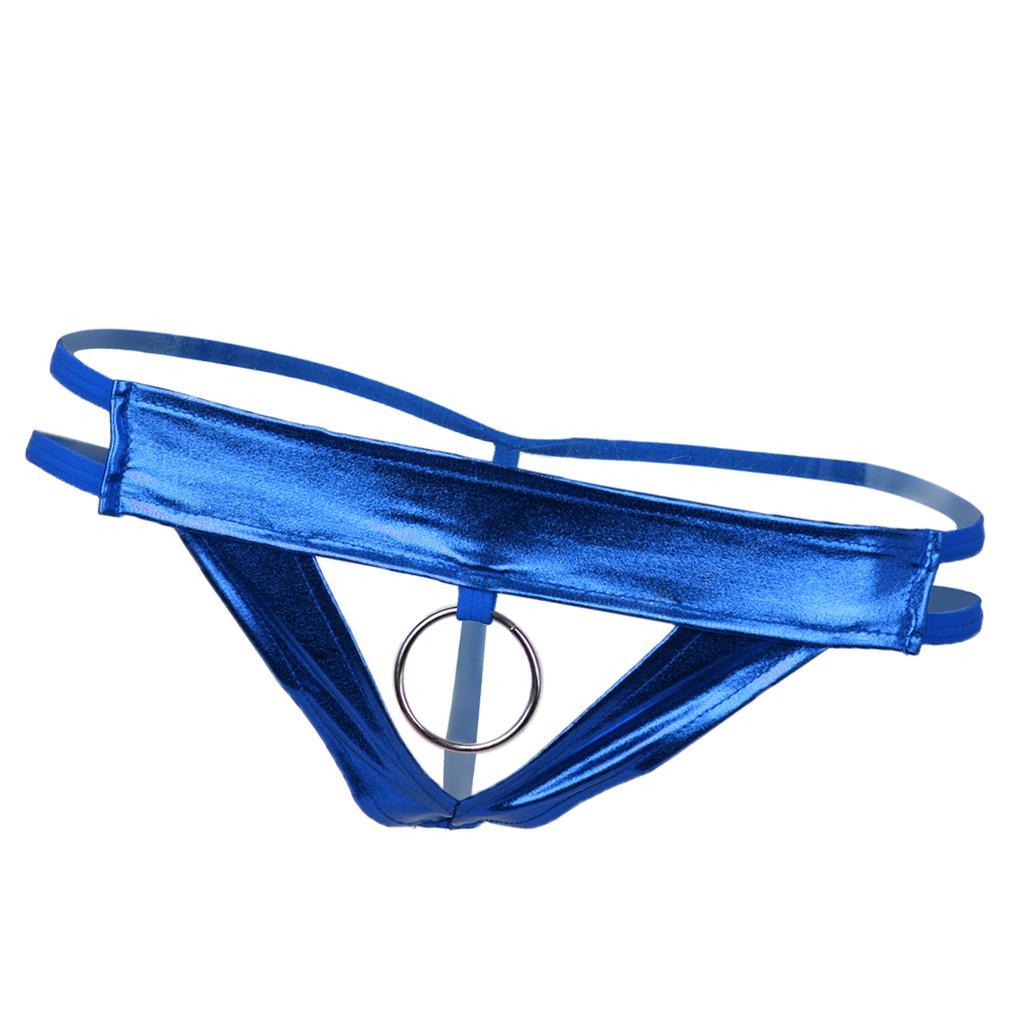 2-3pack 4 Colors Men's T-Back Underwear Low-rise Man Bikini G-String Thong Blue