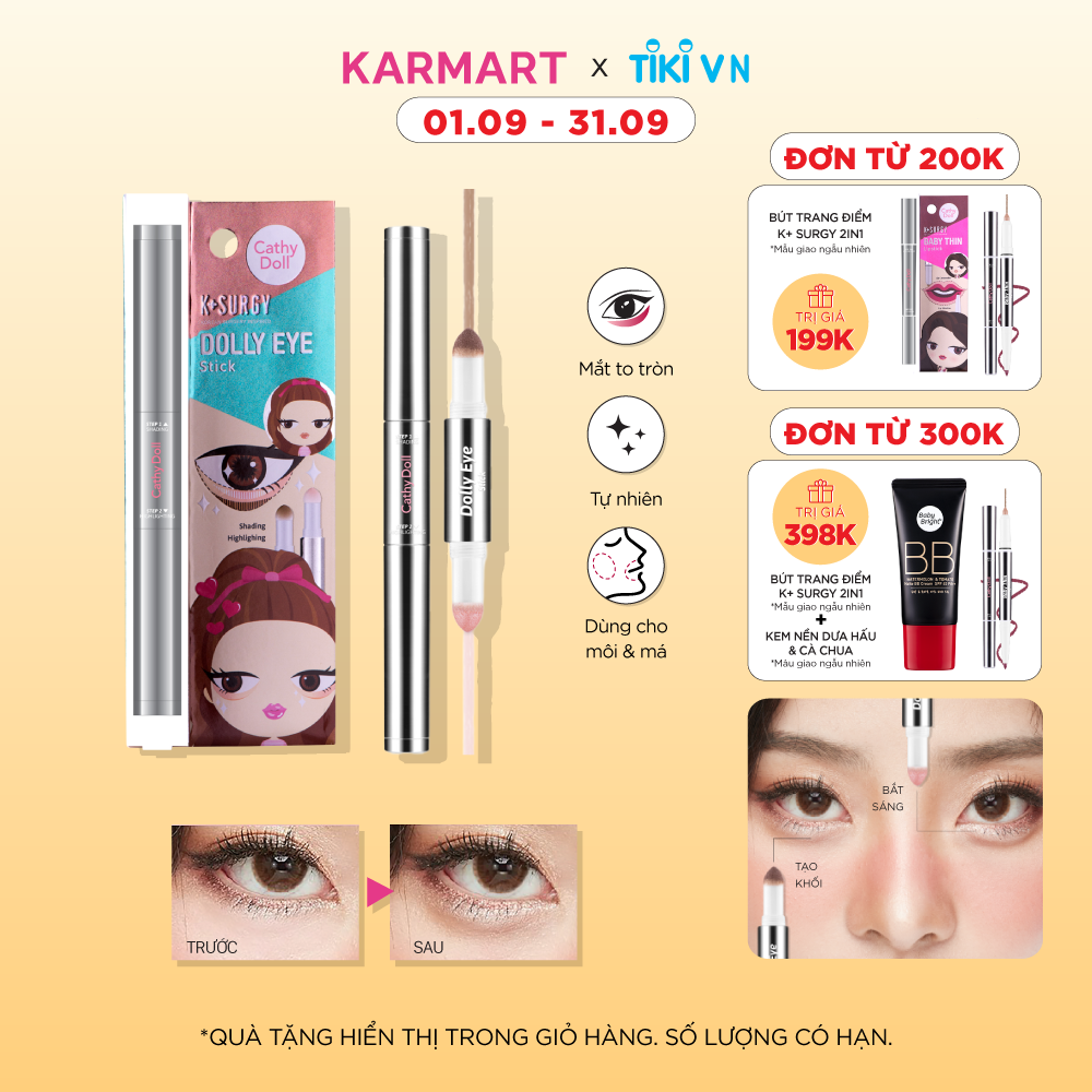 Bút trang điểm bọng mắt 2 trong 1 Cathy Doll Dolly Eye Stick 0.7+0.7g