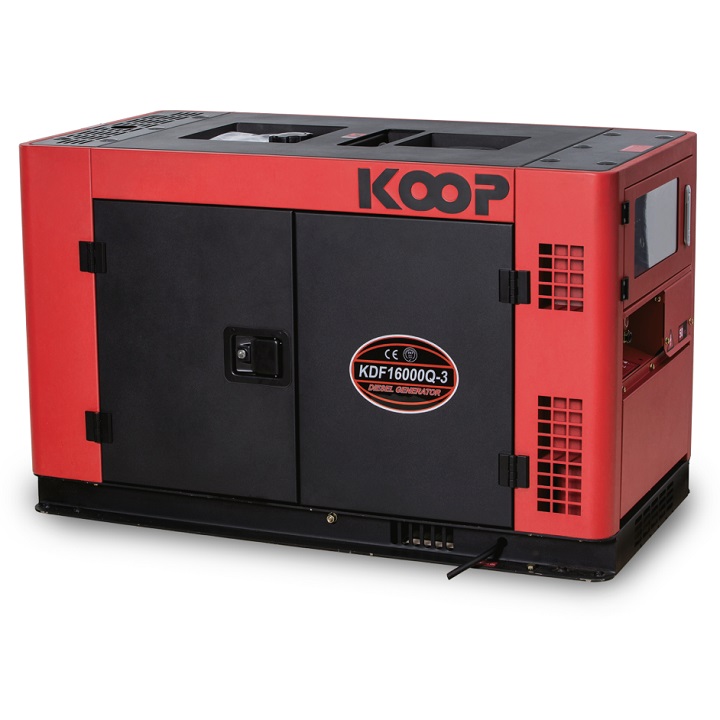 Máy Phát Điện Chạy Dầu Chống Ồn 15KVA Koop KDF16000Q 3 Pha