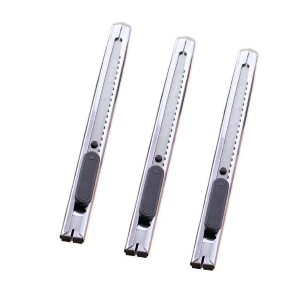 Dao rọc giấy lưỡi nhỏ cắt giấy văn phòng vỏ kim loại siêu bén - miếng lót chuột