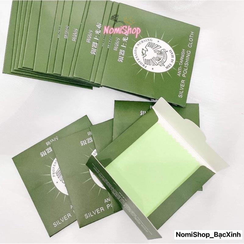 Khăn lau bạc size nhỏ 10x10cm tiện lợi đánh bóng bạc dễ dàng NomiShop