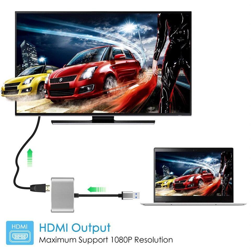 Đầu chuyển đổi usb sang Hdmi Vga Hd 1080P 2 trong 1 tiện dụng