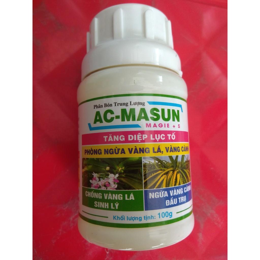 Phân bón trung lượng AC Masun tăng diệp lục tố - chai 100 gram
