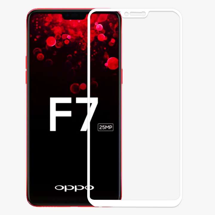 Kính Cường Lực 5D Full Màn Hình Cho Oppo F7 - Màu Trắng