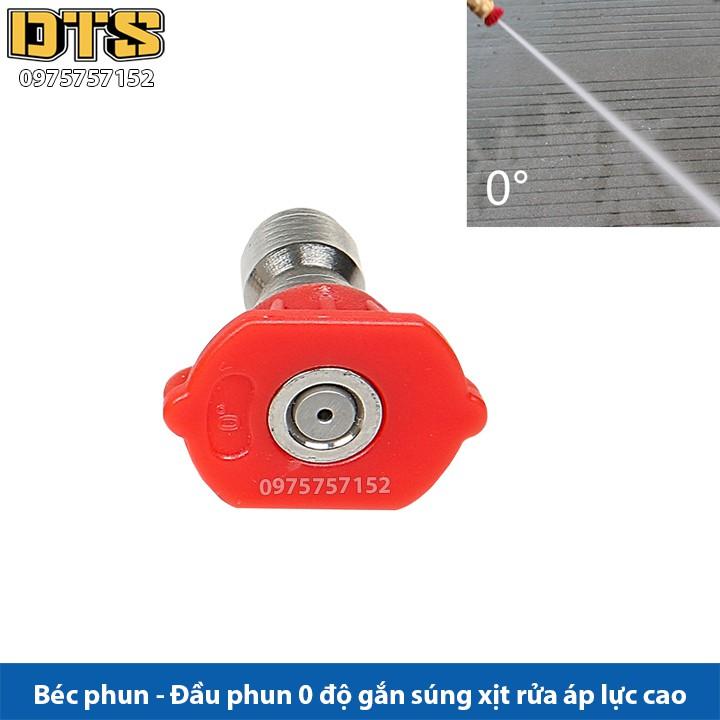 Tổng hợp Béc phun - Đầu béc các góc gắn súng xịt rửa của máy rửa xe áp lực cao - Ren nối nhanh 1/4 inch