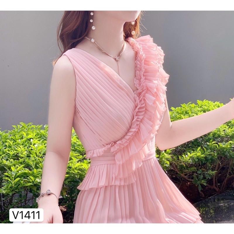 ĐẦM HỒNG XẾP LY TRANG NHÃ DVC