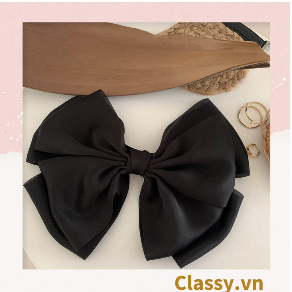 Dây cột tóc nơ đen Classy  hai lớp tạo nét nữ tính cho nàng PK1398